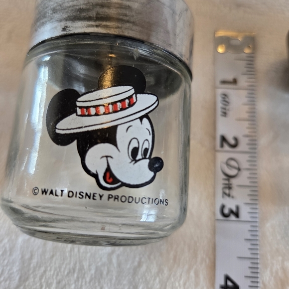 Vintage Walt Disney World Mickey Minnie Mouse Glass Salt Pepper Shakers - Picture 10 of 10